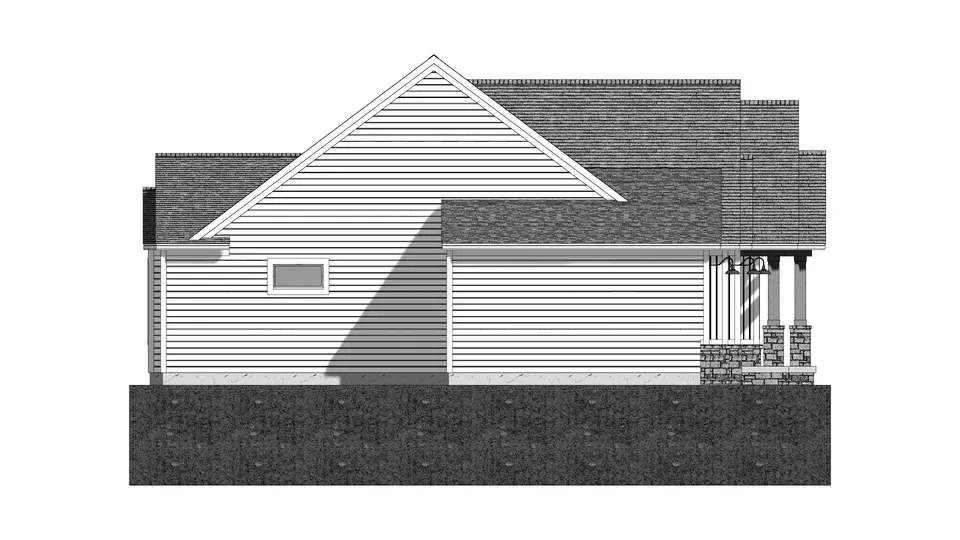 The Bellview house plan, exterior view 4
